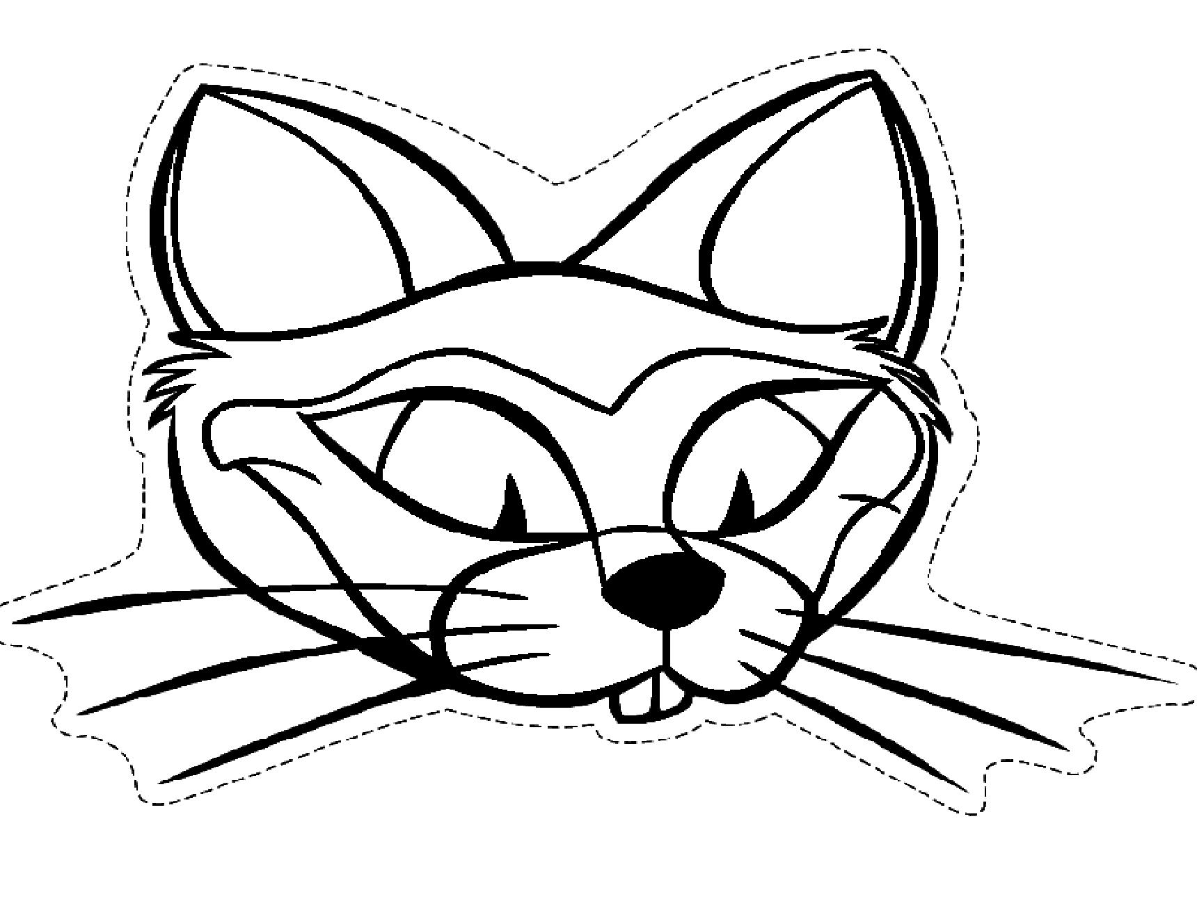 masque chat a colorier